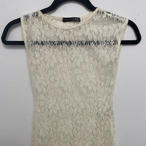 Ivory Lace Peplum Top